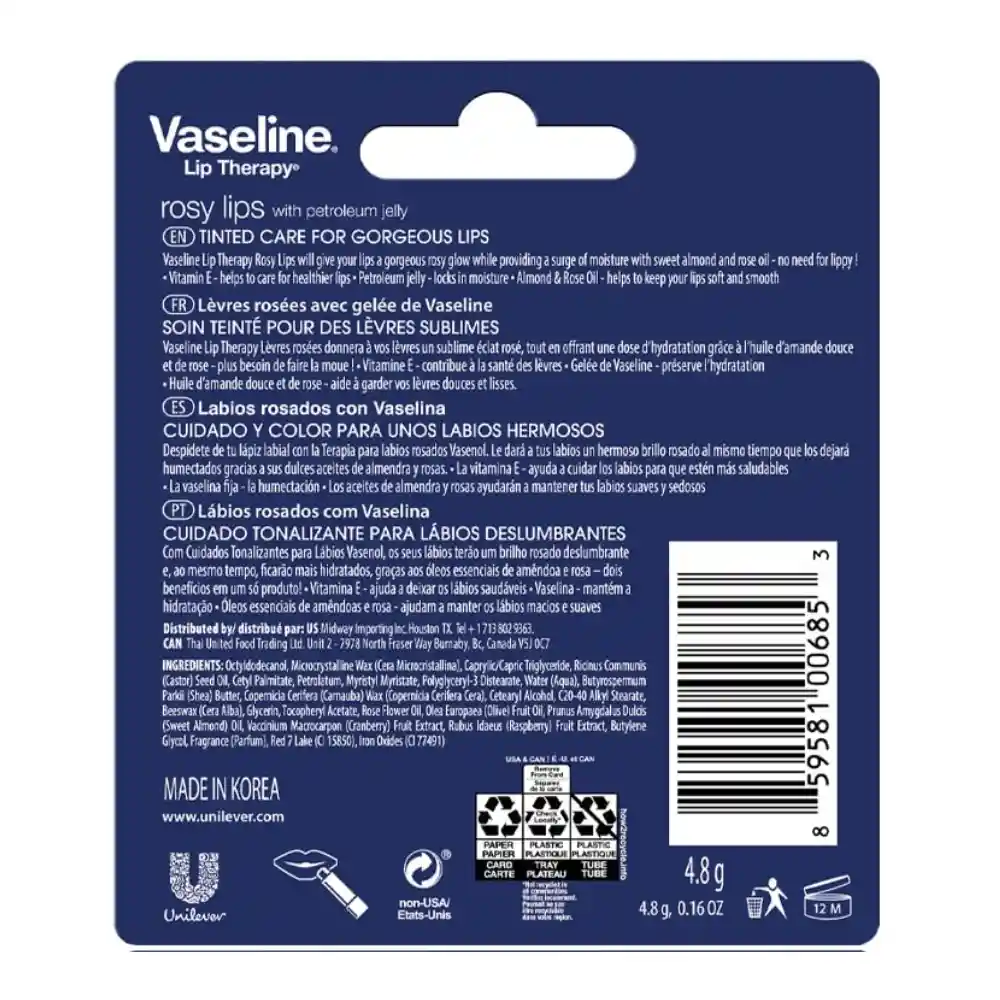 Vaseline Lip Therapy Rosy Lips 4.8g