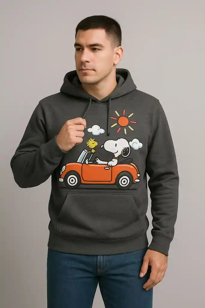 Buzo Snoopy Gris Ratón Talla M Unisex