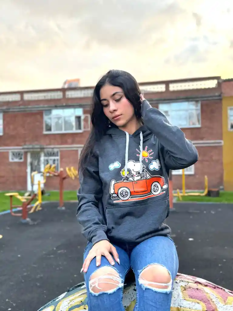 Buzo Snoopy Gris Ratón Talla L Unisex