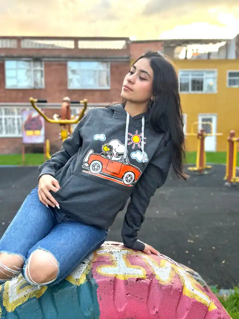 Buzo Snoopy Gris Ratón Talla Xl Unisex