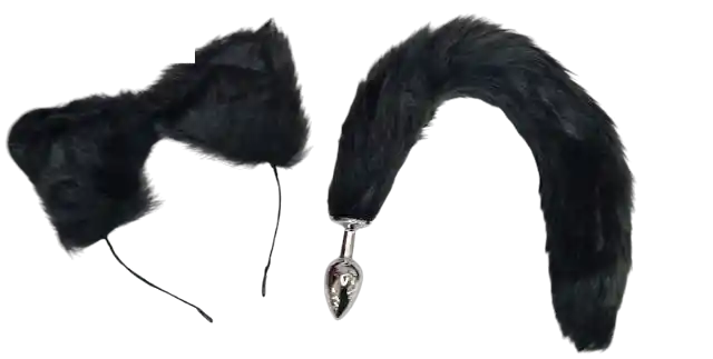Kit De Plug Anal Cola De Zorro + Orejas