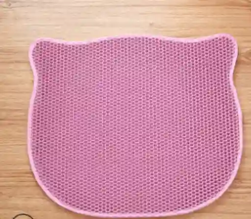 Tapete Para Arenero De Forma De Gato Capa Doble Rosado
