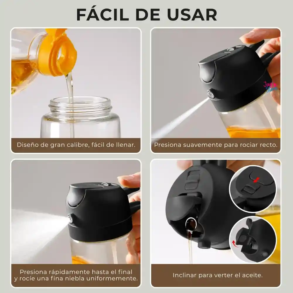 Botella Dispensador Aceite Atomizador 2en1 Pulverizador