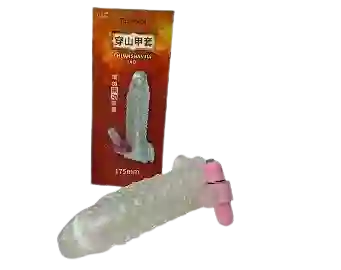 Funda Vibradora Para Pene Texturizada Transparente