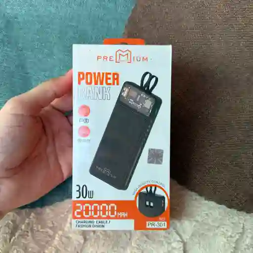 Power Bank 20.000mah / Entradas Usb / Cables Incorporados / Carga Rapida 30w