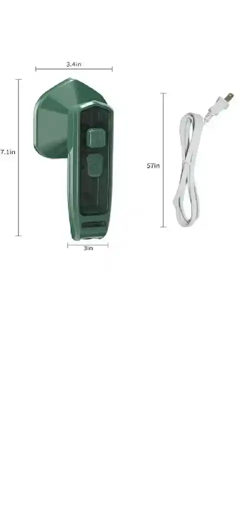 Plancha Para Ropa Mini Viajera Portátil Con Agua Y En Seco Color Verde