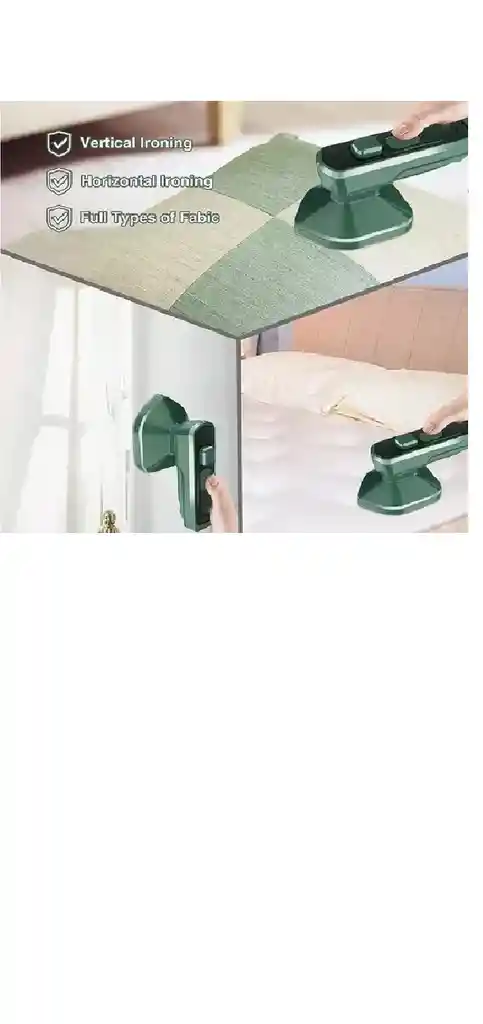 Plancha Para Ropa Mini Viajera Portátil Con Agua Y En Seco Color Verde
