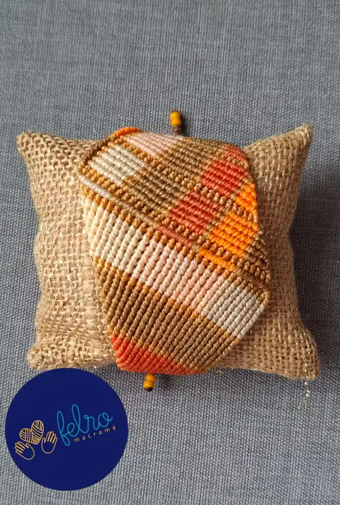 Pulsera De Macramé Geométrica/pieza Única/arte De Macramé "alma De Arcilla"
