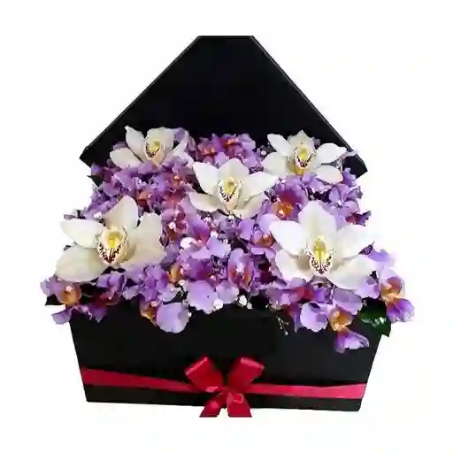 Caja Tapizada De Orquídeas