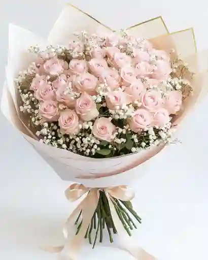 Ramo Amor De Primavera – 50 Rosas Rosado Claro