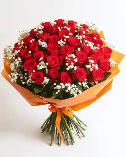 Ramo Clásico De 50 Rosas Rojas – Pasión En Cada Tallo