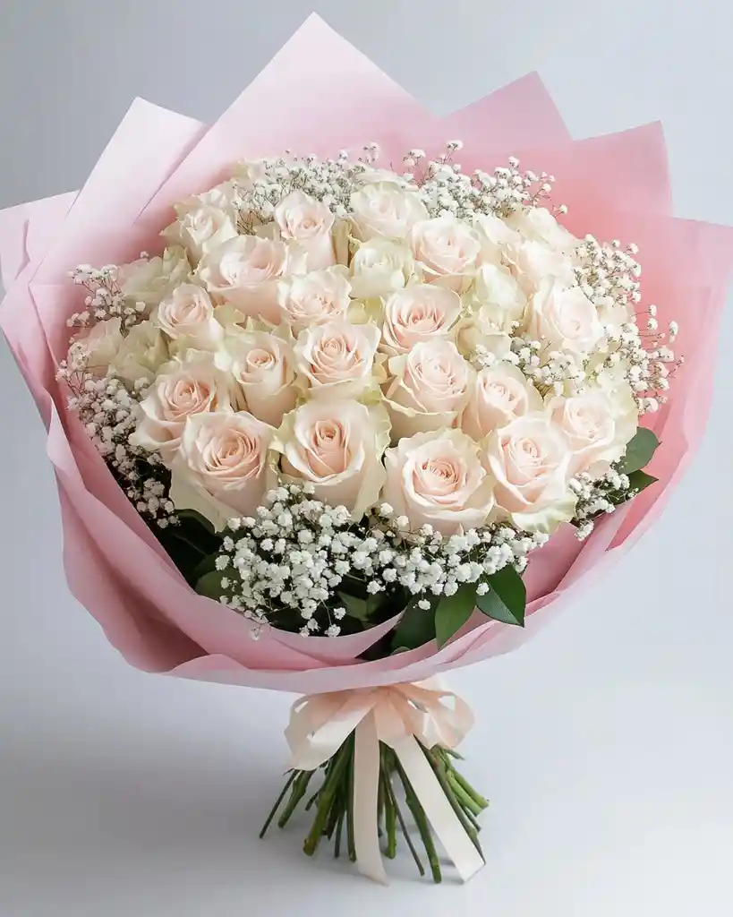 Ramo Suave Encanto – 25 Rosas Rosado Claro