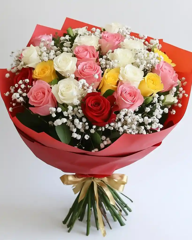 Ramo Diversidad De Emociones – 25 Rosas Multicolor