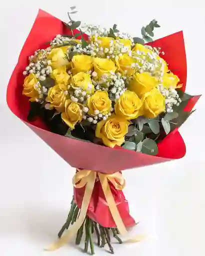 Ramo De 25 Rosas Amarillas – Energía Y Optimismo