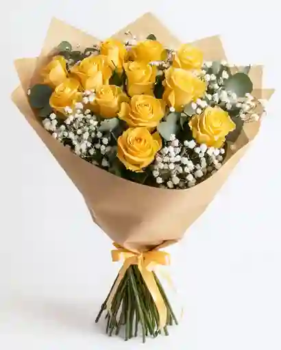 Ramo Amarillo Radiante – Felicidad En Rosas (12 Tallos)