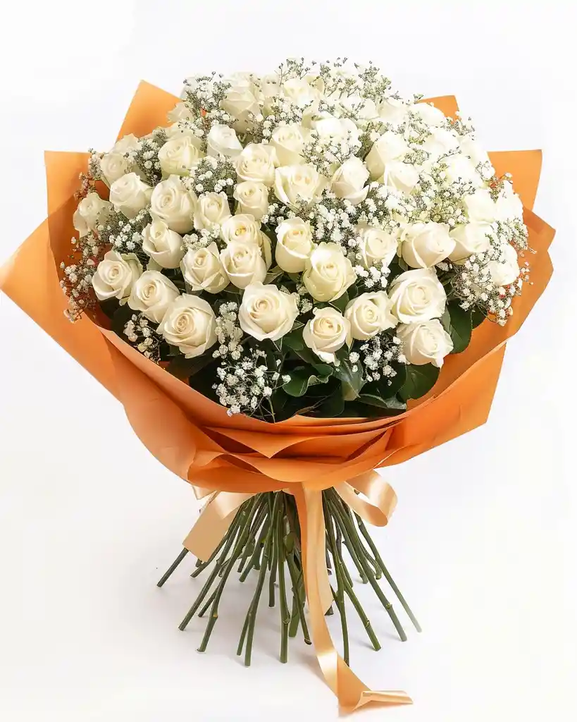 Ramo Soñado De 100 Rosas Blancas – Luz En Cada Flor