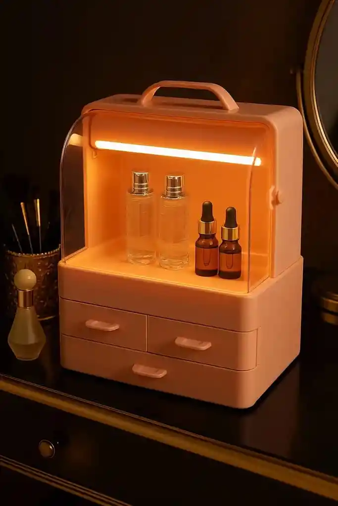 Caja Cosmetiquera Organizador Maquillaje Portatil 3 Cajones