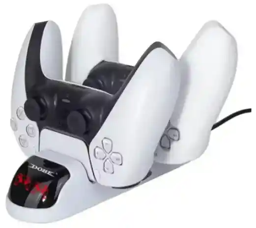 Cargador Doble Compatible Control Ps5 Carga Rápida Luz Led