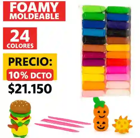 Foamy Moldeable X 24 Colores Mixtos