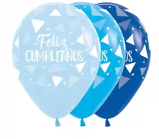 Bomba R12 Feliz Cumpleaños Triángulos Niños