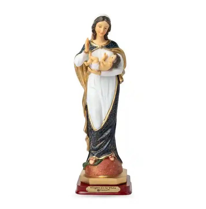 Figura Religiosa Virgen De La Vida 20cm Porcelana Italiana Firenzi