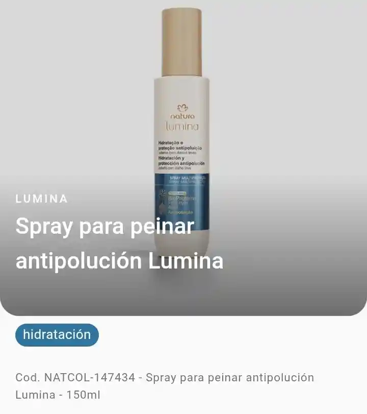 Natura - Spray Para Peinar Antipolución - Cabello Liso Natural