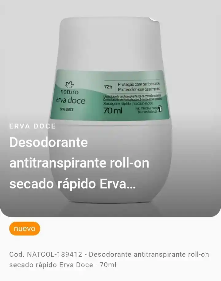 Natura - Desodorante En Roll-on - Erva Doce