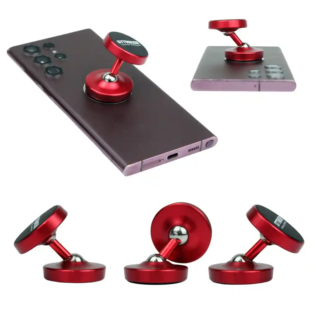 Soporte Celular Magnético Tripode Iman Gym 360° Rojo