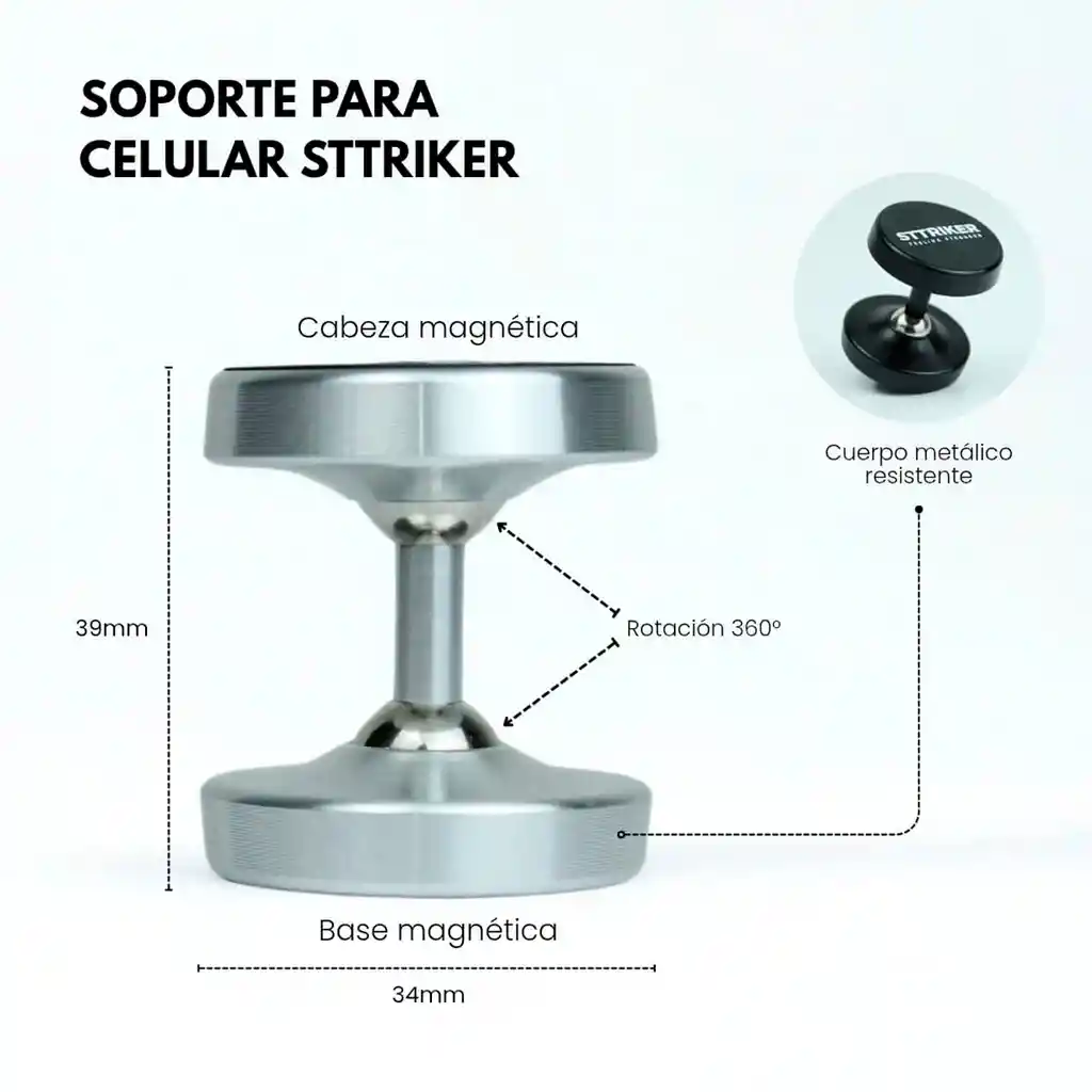 Soporte Celular Magnético Tripode Iman Gym 360° Rojo