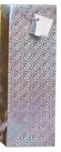 Bolsa De Regalo Para Botella Metalizada Primavera Holograma Plateado Medida 13 Cm Alto * 40 Cm Ancho