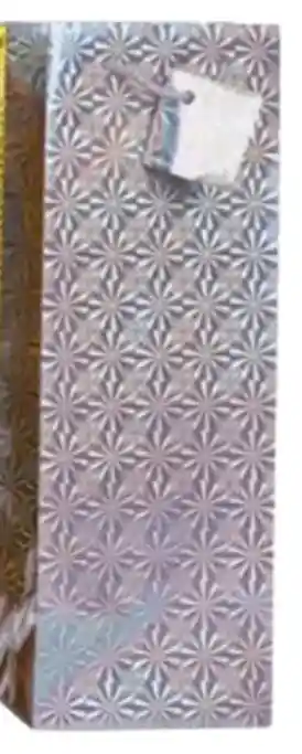 Bolsa De Regalo Para Botella Metalizada Primavera Holograma Plateado Medida 13 Cm Alto * 40 Cm Ancho