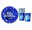 Platos Y Vasos Sutiles Metalizados X10 Ideal Para Fiestas