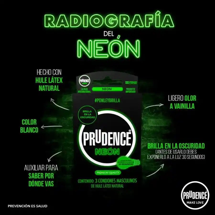 Condones Prudence Neón X 3 Unidades