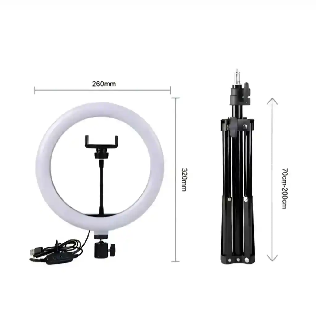 Aro De Luz Rgb 26 Cm Profesional + tripode