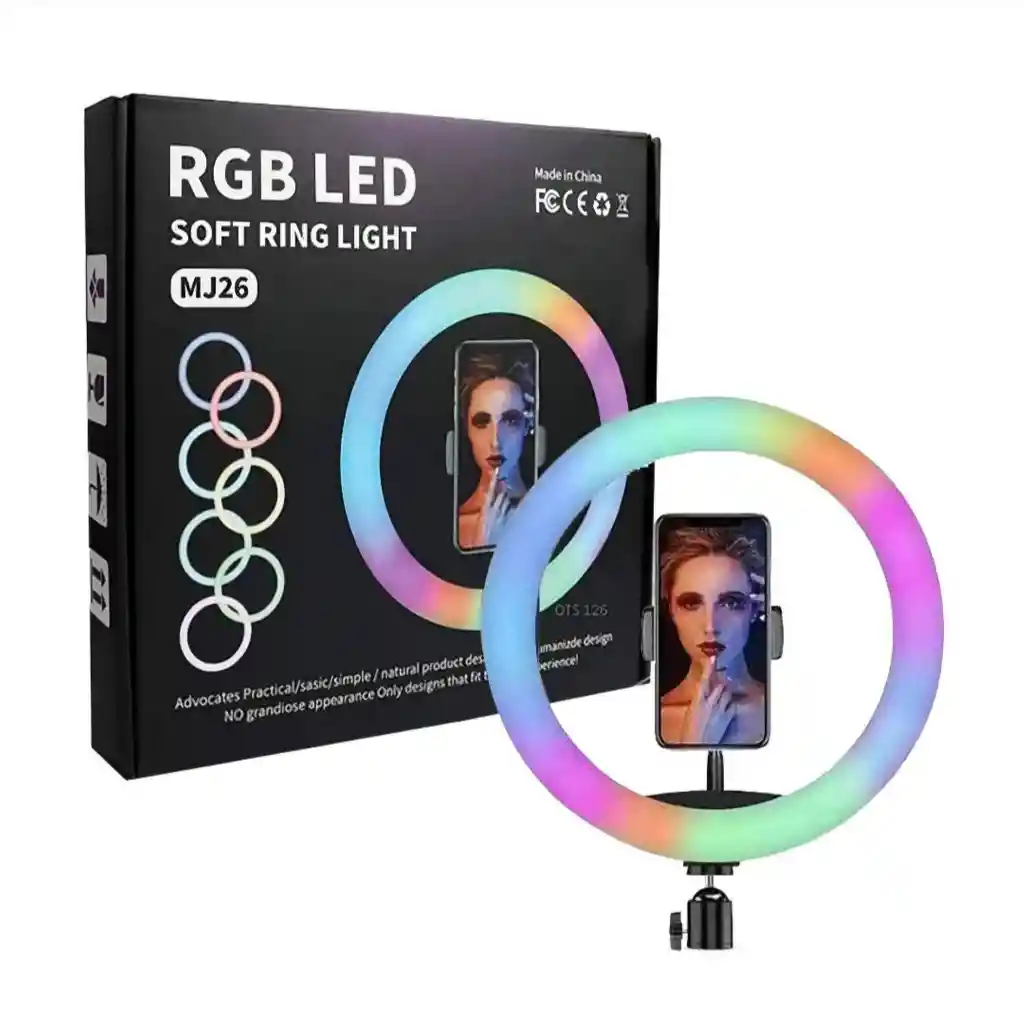Aro De Luz Rgb 26 Cm Profesional + tripode