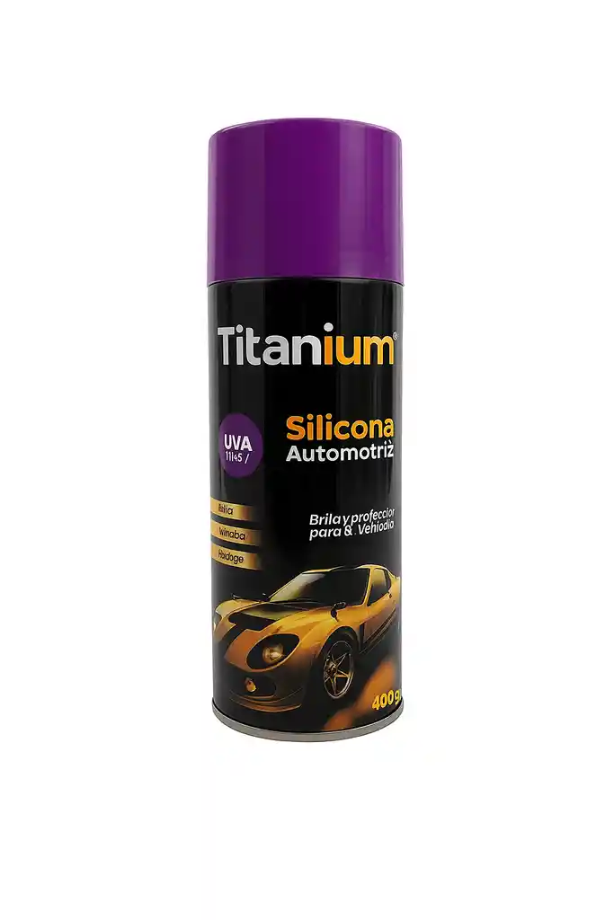 Silicona Automotriz En Spray Titanium Uva 400g