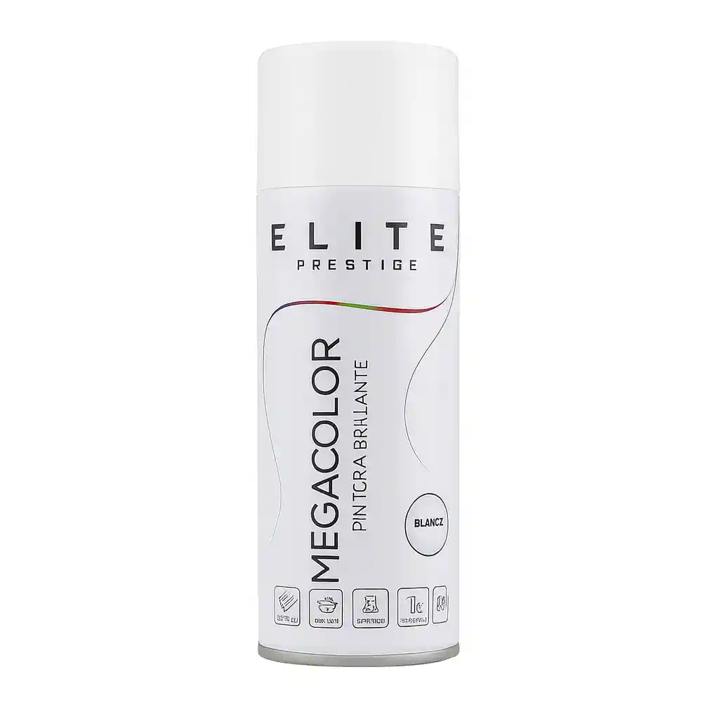Pintura En Aerosol Elite Megacolor Blanco Brillante