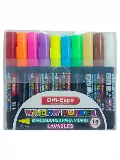 Marcadores Para Vidrio Lavables Window Marker Oe-552 Offi-esco X 10 Uds
