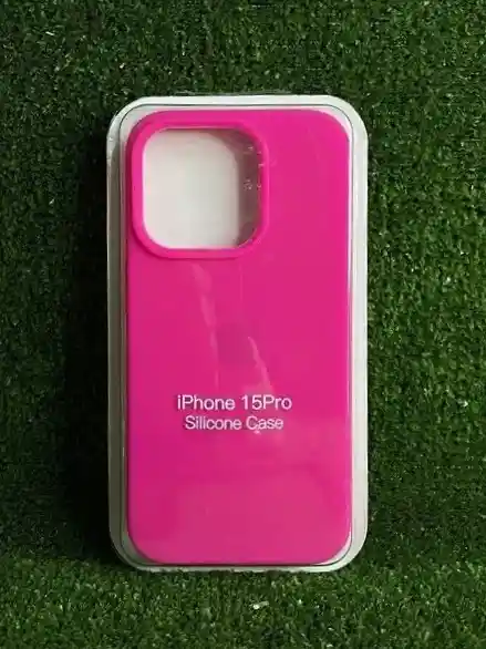 Iphone 15 Pro | Silicone Case | Forro Rigido | Funda Antihumendad | Carcasa Protectora | Full Proteccion | Fucsia Neon*