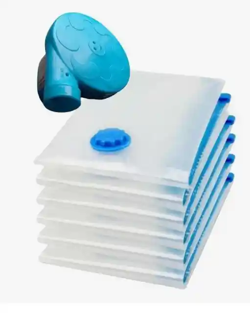 Kit 5 Bolsas Ahorradoras De Espacio 30x37 + Bomba Eléctrica