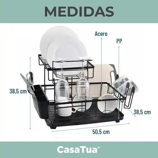Escurridor Inoxidable Platero 2 Niveles Gran Capacidad