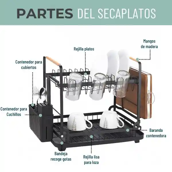Secaplatos Escurridor Loza 2 Niveles Inoxidable Casatua
