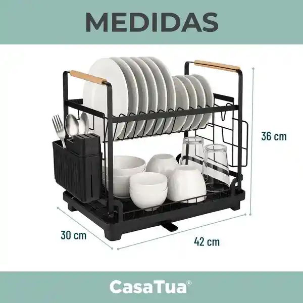 Secaplatos Escurridor Loza 2 Niveles Inoxidable Casatua