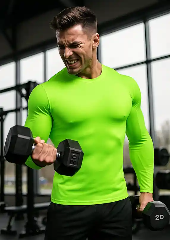 Camiseta Lycra Transpiración Entrenamiento/ Neón - Talla: L