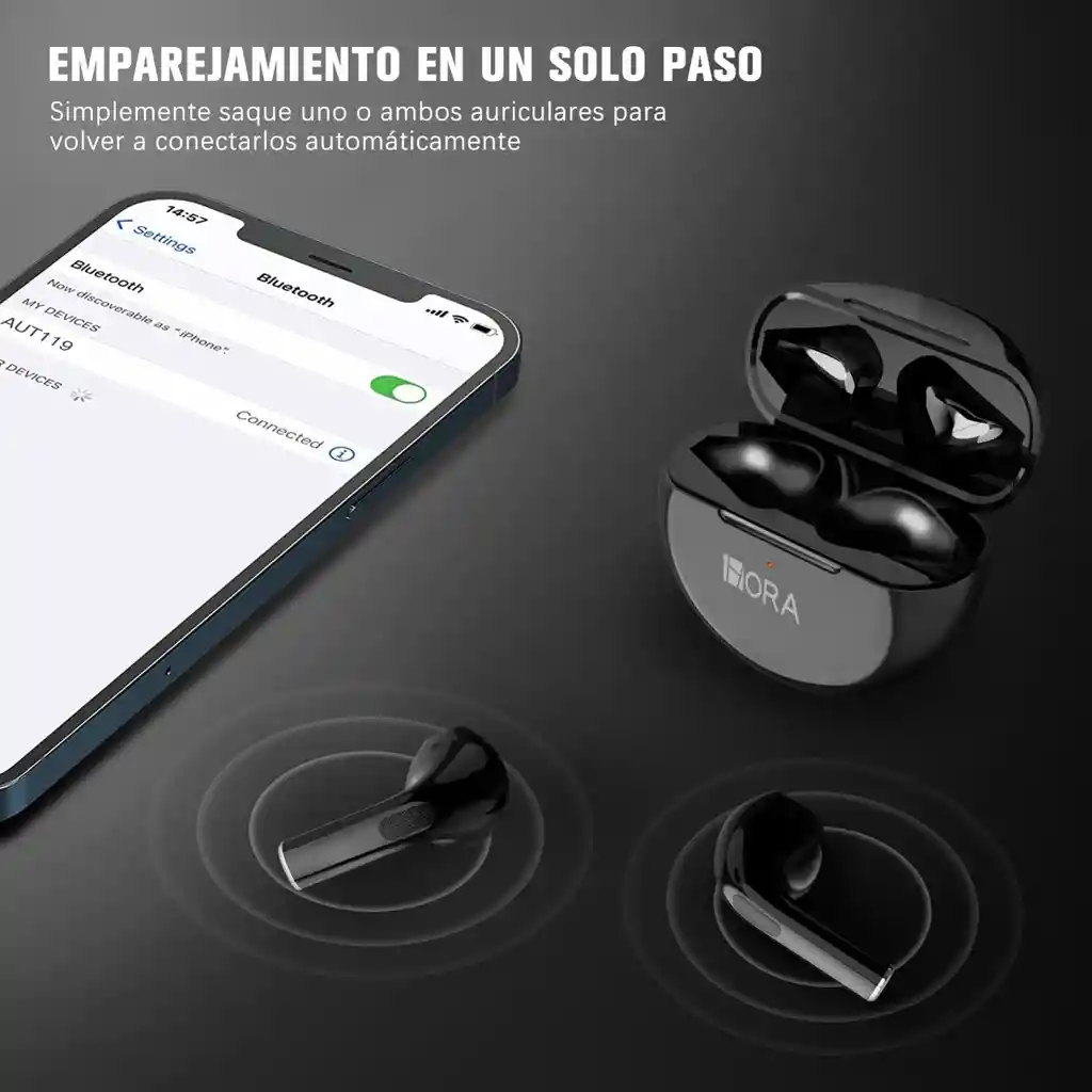 Audífonos Inalámbricos 1hora Aut119 | Rojo – Sonido Envolvente Y Carga Rápida