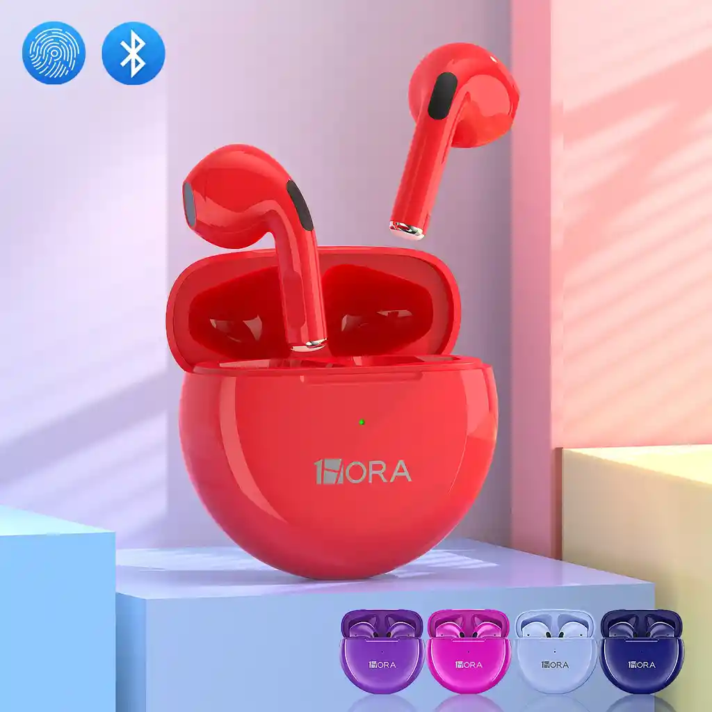 Audífonos Inalámbricos 1hora Aut119 | Rojo – Sonido Envolvente Y Carga Rápida