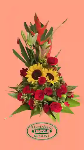 Arreglo Rosa Roja Y Girasol
