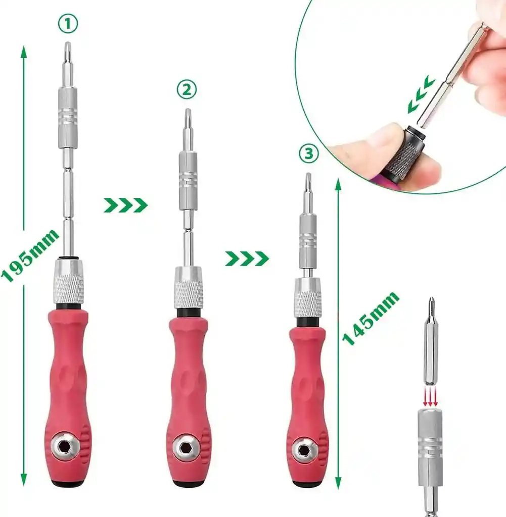 Set De Destornilladores De Precisión 6011 – 32 Piezas | Compacto, Completo Y Profesional | Rojo