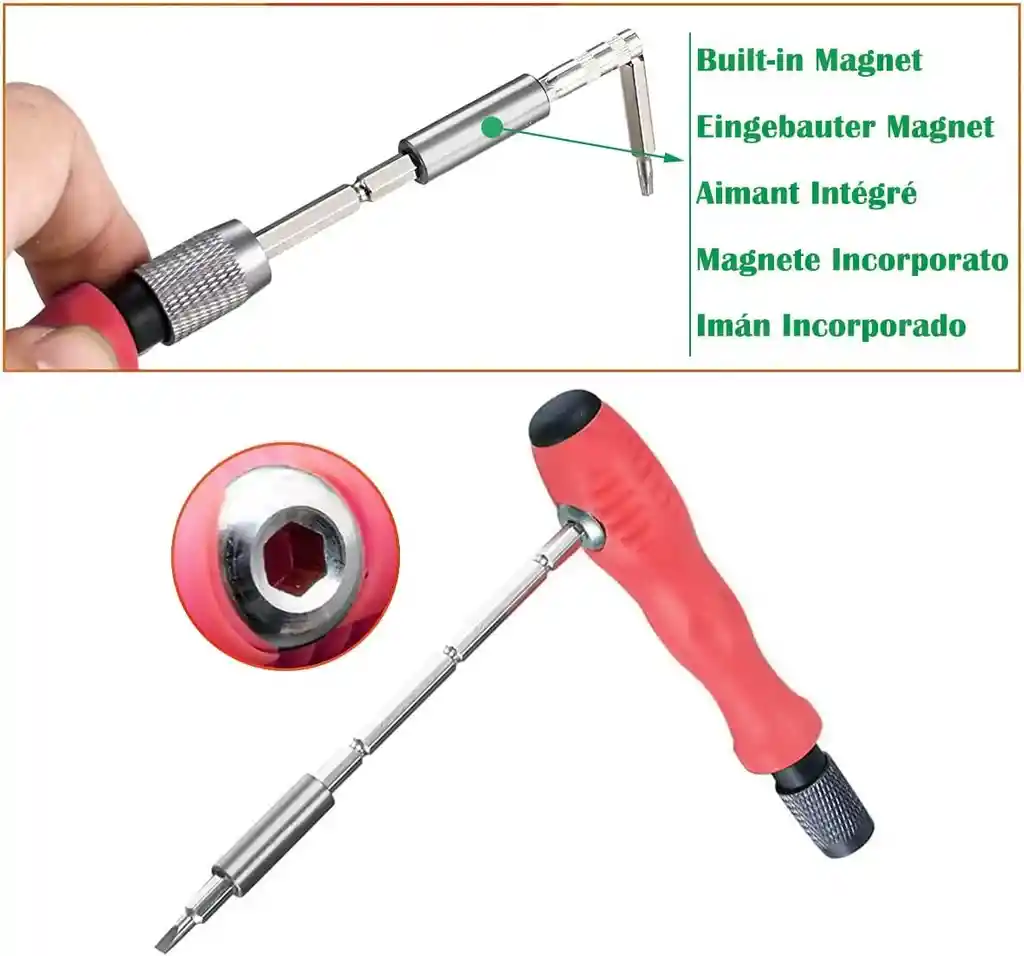 Set De Destornilladores De Precisión 6011 – 32 Piezas | Compacto, Completo Y Profesional | Rojo