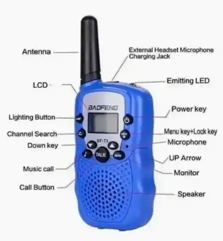 Radios Mini Walkie Talkie Baofeng Bf-t3 X2 Unidades (color Azul)